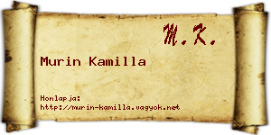 Murin Kamilla névjegykártya